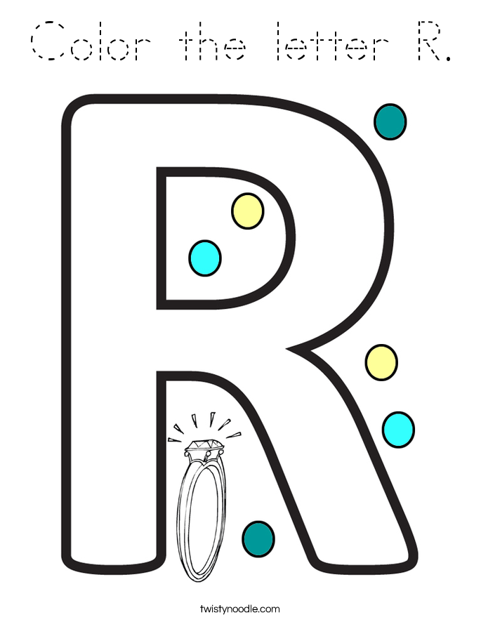 Color the letter R. Coloring Page