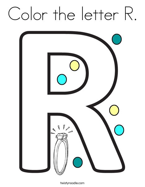 Color the letter R Coloring Page Twisty Noodle Color the letter R Coloring Page Twisty Noodle