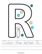 Color the letter R Handwriting Sheet