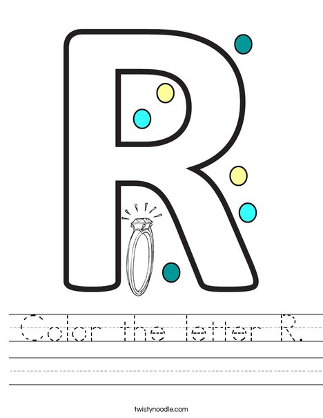 Color the letter R. Worksheet