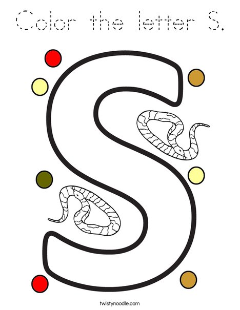 Color the letter S. Coloring Page