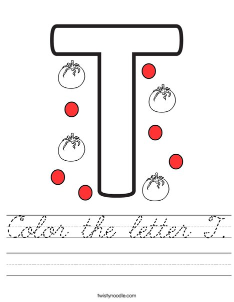 Color the letter T. Worksheet