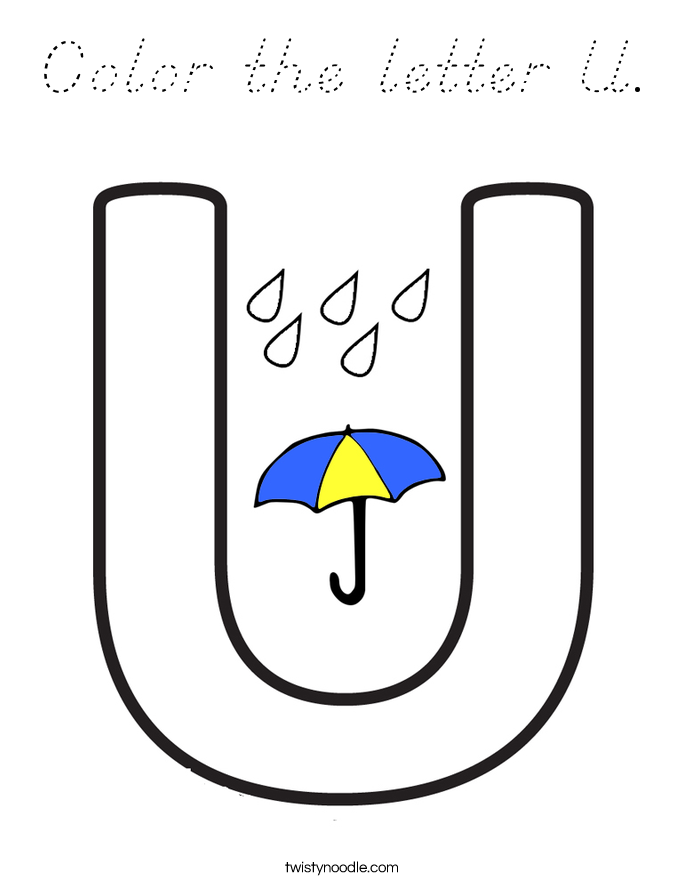 Color the letter U. Coloring Page