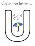Color the letter U. Coloring Page