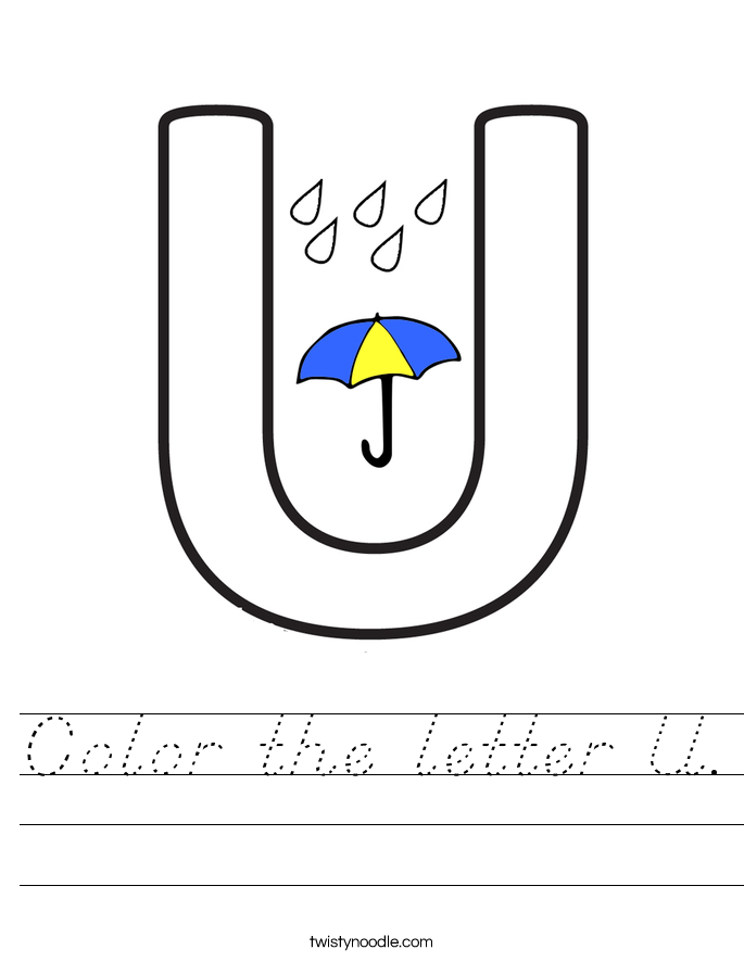 Color the letter U. Worksheet