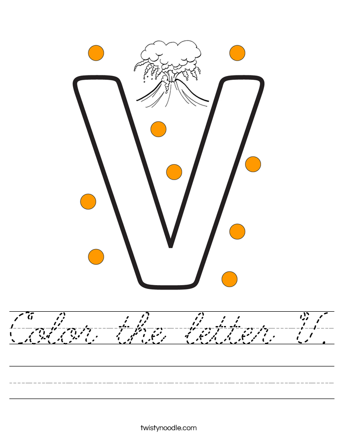 Color the letter V. Worksheet