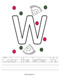 Color the letter W. Worksheet