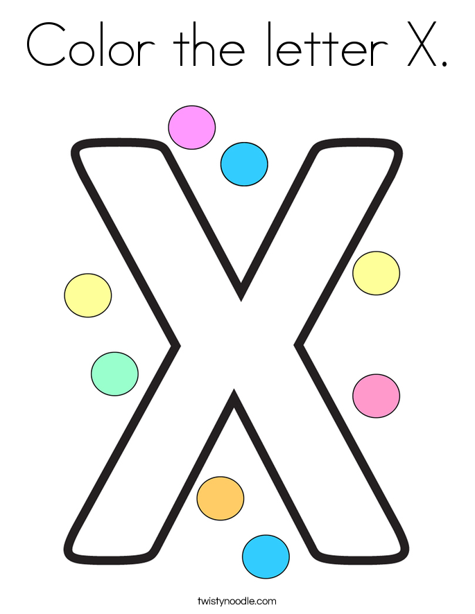 Color the letter X. Coloring Page