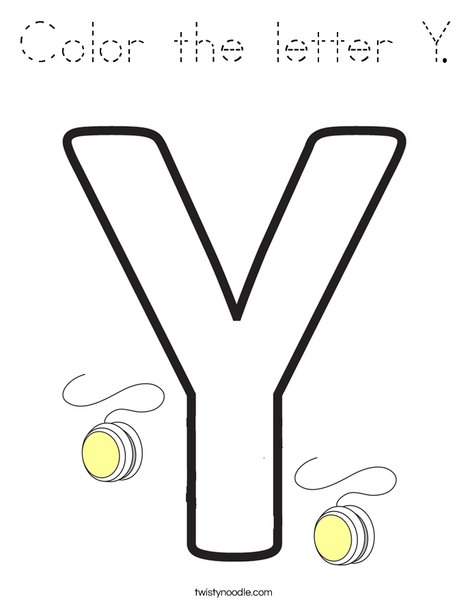 Download Color the letter Y Coloring Page - Tracing - Twisty Noodle