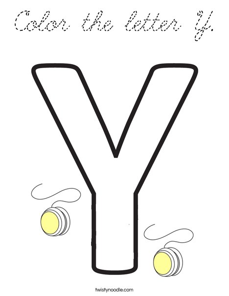 Color the letter Y. Coloring Page