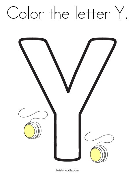 Color The Letter Y Coloring Page Twisty Noodle