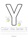 Color the letter Y. Worksheet
