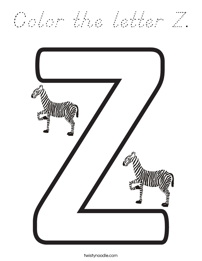 Color the letter Z. Coloring Page