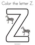Color the letter Z. Coloring Page