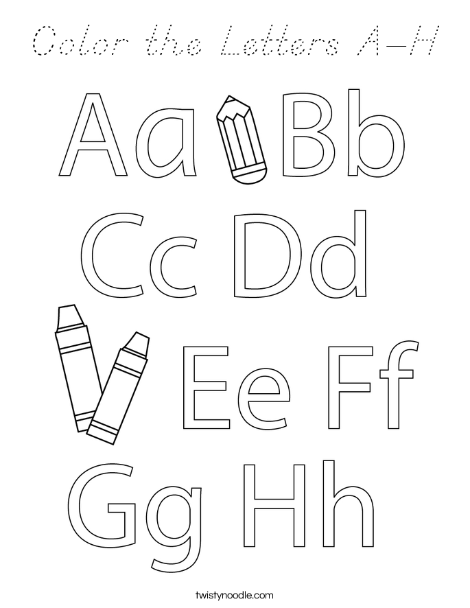 Color the Letters A-H Coloring Page