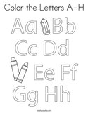 Color the Letters A-H Coloring Page