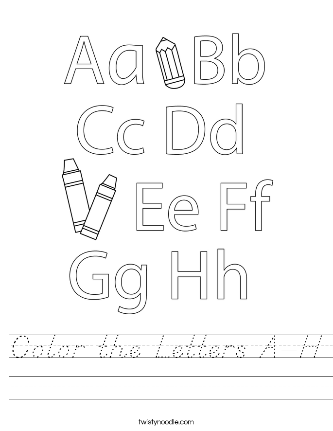 Color the Letters A-H Worksheet