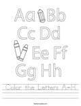 Color the Letters A-H Worksheet