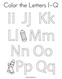 Color the Letters I-Q Coloring Page