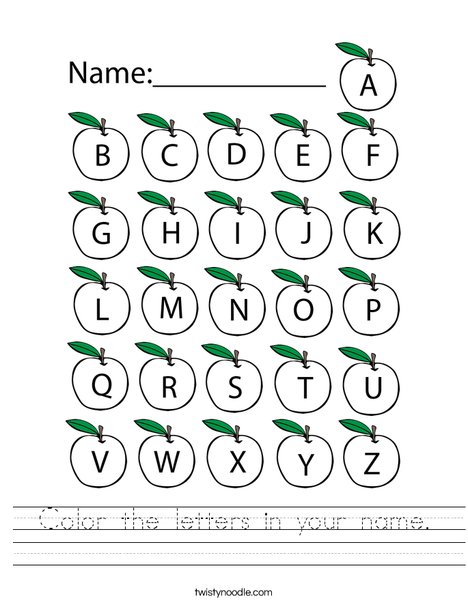 Color The Letters In Your Name Worksheet Twisty Noodle color-the-letters-in-your-name-worksheet-twisty-noodle