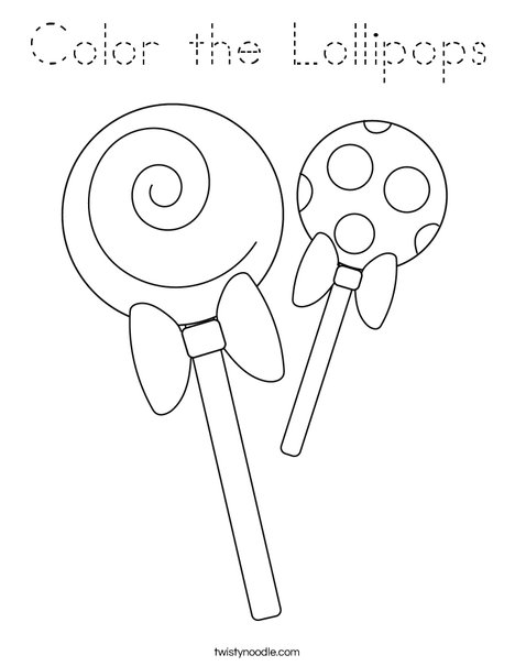 Color the Lollipops Coloring Page - Tracing - Twisty Noodle