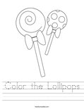 Color the Lollipops Worksheet