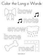 Color the Long o Words Coloring Page