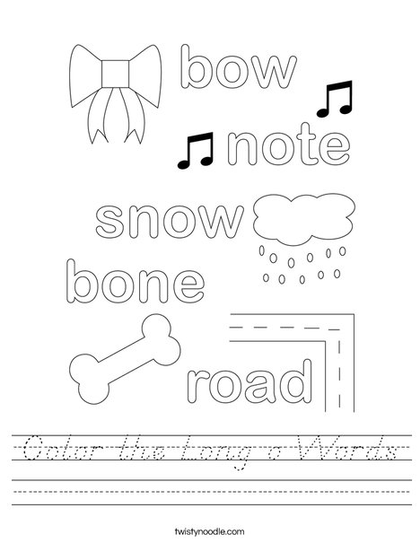 Color the Long o Words. Worksheet