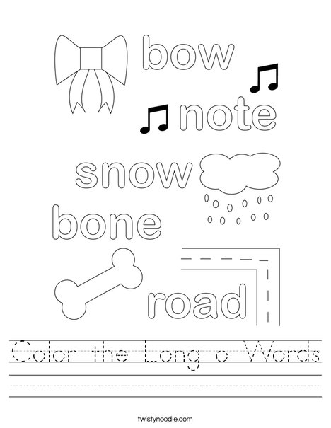 Color the Long o Words. Worksheet