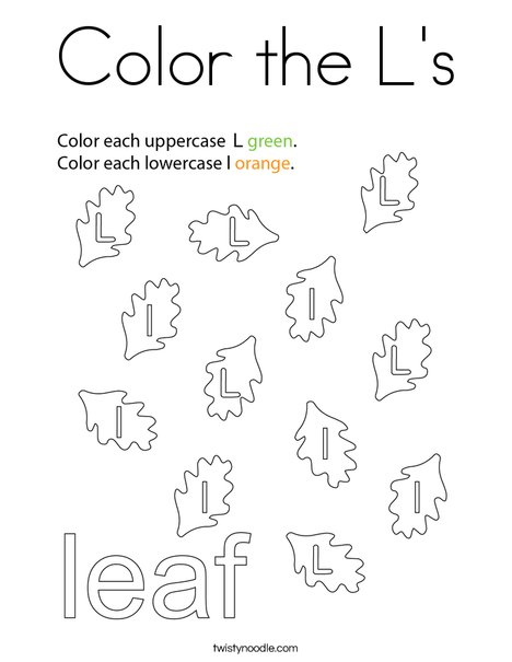 Color the L's Coloring Page