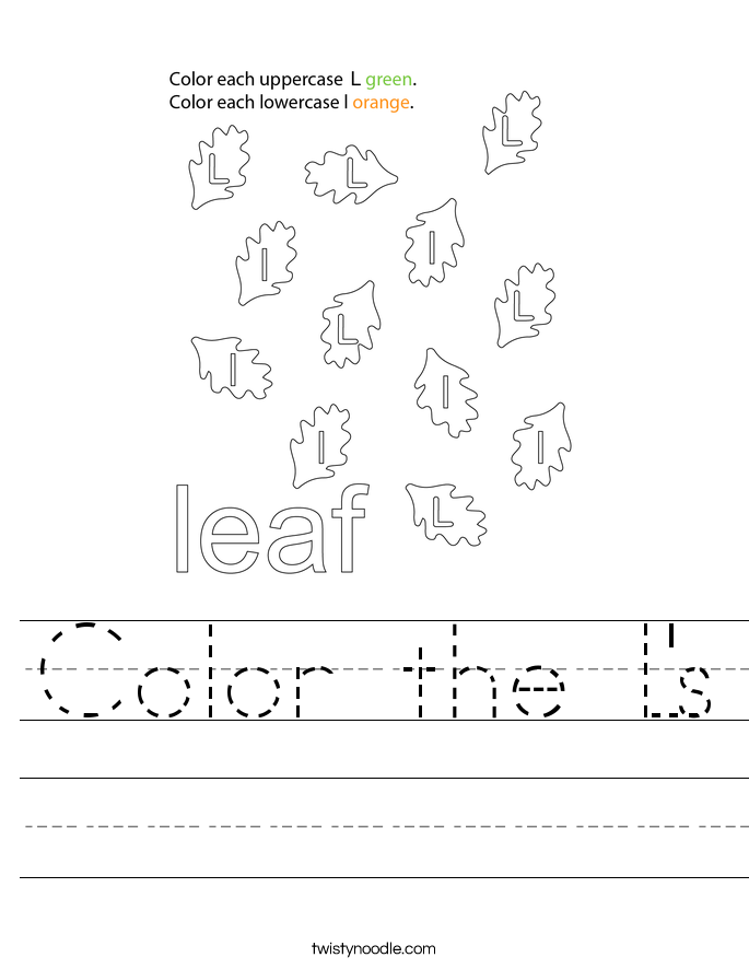 Color the L's Worksheet