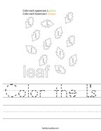 Color the L's Handwriting Sheet