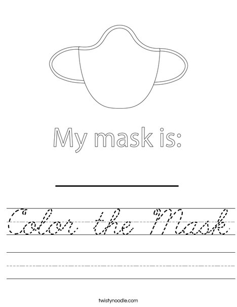 Color the Mask Worksheet