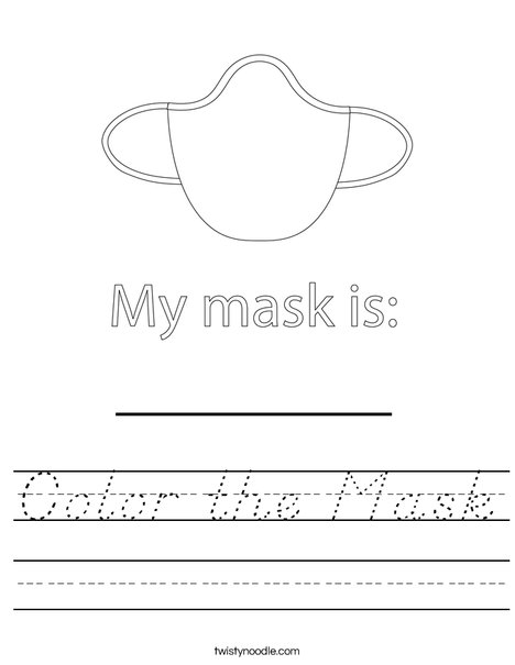 Color the Mask Worksheet