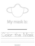 Color the Mask Handwriting Sheet