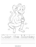 Color the Monkey Worksheet
