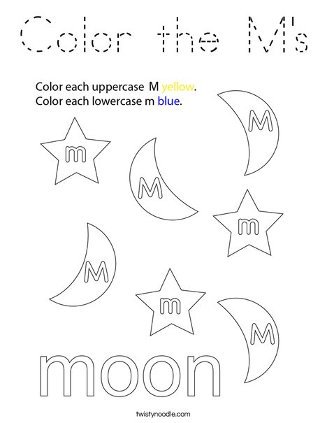 Color the M's Coloring Page