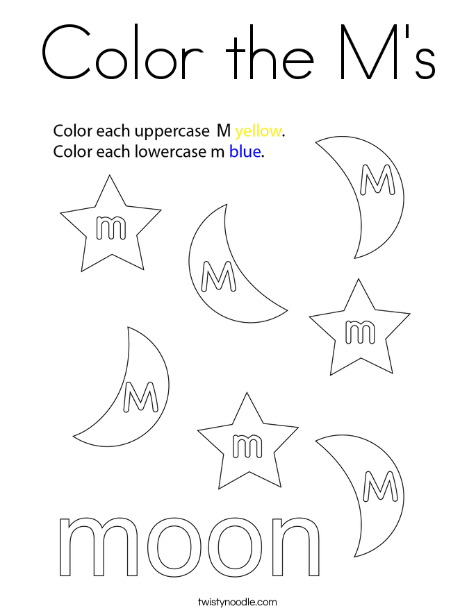 Color the M's Coloring Page
