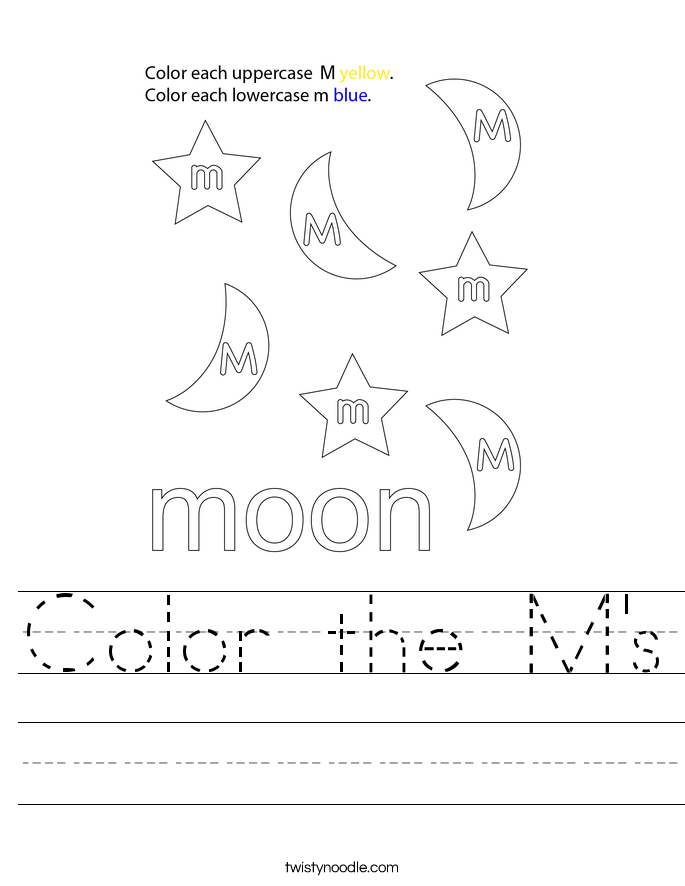 Color the M's Worksheet