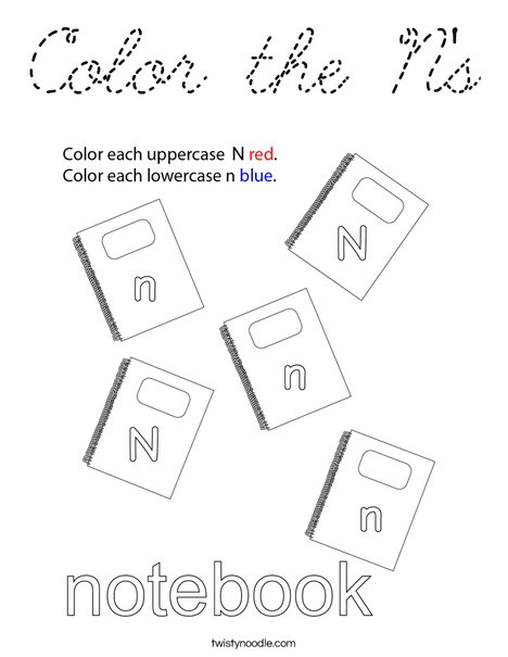 Color the N's Coloring Page