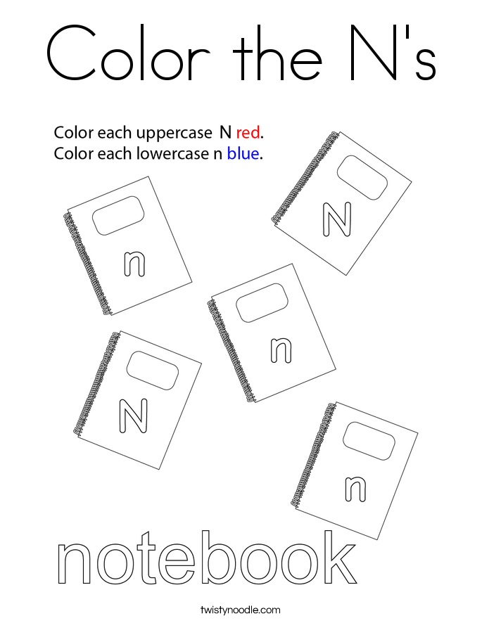 Color the N's Coloring Page
