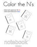 Color the N's Coloring Page