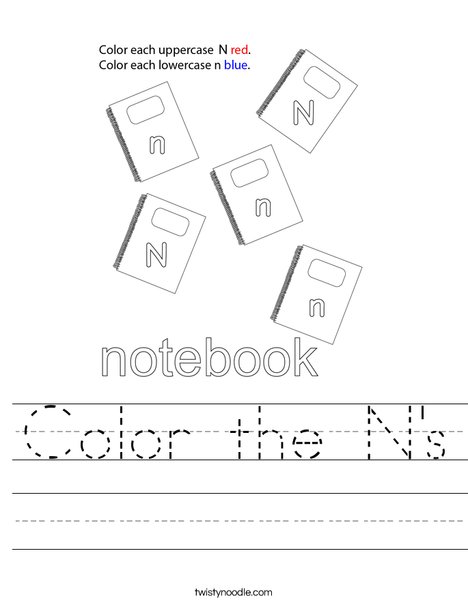 Color the N's Worksheet