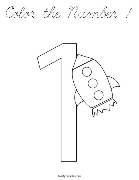 Color the Number 1 Coloring Page