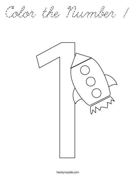 Color the Number 1 Coloring Page