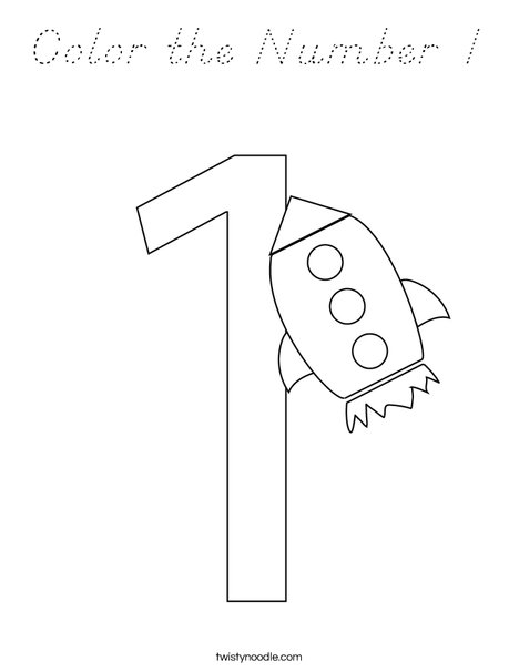 Color the Number 1 Coloring Page