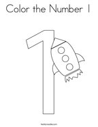 Color the Number 1 Coloring Page