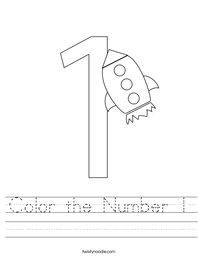 Number 1 Worksheets For 2 Year Olds