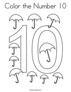 Number 10 Coloring Pages Twisty Noodle