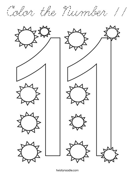 Color the Number 11 Coloring Page